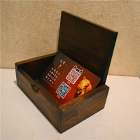 東南亞辦公桌面名片盒收納盒實木創意泰國木制名片盒簡約名片座架