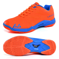 Lelaki Badminton kasut lelaki wanita bernafas Badminton Sneakers Orange Blue Training bola tampar Sneaker lelaki kasut tenis ringan