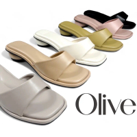 I’mm Shoes รุ่น Olive 009 รองเท้าส้นสูง ส้นลูกอม สูง1นิ้วครึ่ง ดีไซน์หน้าเรียบ