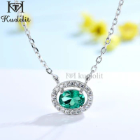 Kuololit Nano Gemstonge Emerald Aquamarine Morganite Tanzanite Silver 925 Necklace for Women Luxury Jewelry 925 Sterling Silver