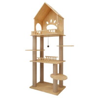 custom top selling cat climbing tree luxury cat high quality with low MOQ wooden tower tree