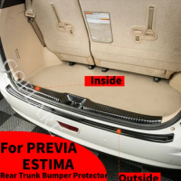 For Toyota Previa Estima ACR50 Rear Trunk Bumper Protector Guard Trunk Tread Plate Cover Trunk sills stainless Car Accessories