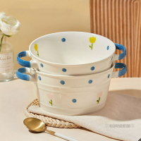 ✨  雙耳湯碗 家用大號湯盆 10英寸 大碗 新款陶瓷泡麵碗 螺螄粉碗