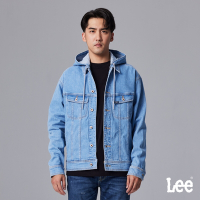 Lee 男款 連帽可拆牛仔外套 中藍洗水