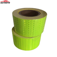 (50 Rolls / Lot ) 25m*7.5cm Car Motorcycle Reflective Strip Fluorescence Yellow Reflective Tape Sticker Car Exterior Accessories