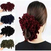 12pc Cemol Ubur-Ubur Ukuran Jumbo 100 Ikat Rambut Cendol Cepolan Hijab Scrunchies Aksesoris Kunciran