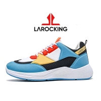 Larocking - Zavyr Biru Kuning | Sepatu Sneakers Running Gym Shoes Abu Outdoor