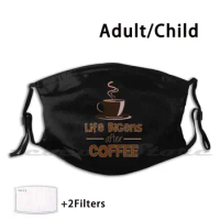 Life Bigen After Coffee Funny Coffee Lover Gift Custom Pattern Washable Filter Pm2.5 Adult Kids Mask Coffee Espresso Coffee