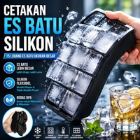 Cetakan Es Batu Silikon Bentuk Kotak 15 Lubang Ice Cube Mold Big Square Ice Cube Tray Mold Ice Cube 
