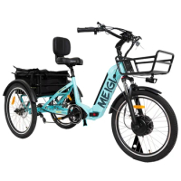 MEIGI electric tricycle Cargo 24*2.4 inch 3 wheels electric bicycle for adult fast tricycles for 40km/h with big racks