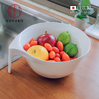 日本小久保KOKUBO 日本製單柄圓形蔬果瀝水籃-2色可選