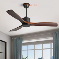 Wood Ceiling Fan without Lamp 36inch 60inch Wooden DC Ceiling Fan Ventilator Living Room Dining Bed Restaurant Office Hall Mall