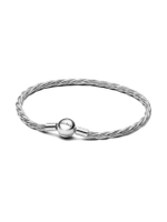 สร้อยข้อมือ Pandora Round Pandora Clasp Twisted Snake Chain สีเงิน