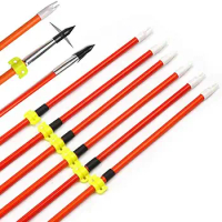 HANDBAIGE Archery 6pcs 32 In Fiberglass Fishing Bowfishing Arrow with Broadheads for Compound and Recurve Bow Fishing Hunting