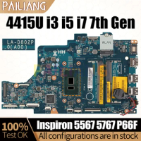 For Dell Inspiron 5567 5767 P66F Notebook Mainboard Laptop BAL21 LA-D802P 4415U i3/i5/i7 7th Gen 081YW5 Motherboard Full Tested