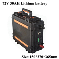 High Power 72V 4000W Lithium Battery 72V 30AH E-Bike Battery 72V Battery Pack Use 50A BMS Suitcase Portable Ups and 5A Charger
