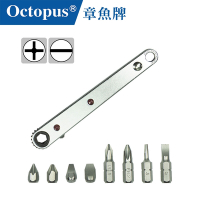 Octopus章魚牌 9件L型超薄棘輪扳手組