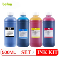 befon 500ML CISS System Refilled Dye Ink Universal Printer Ink Compatible for HP Canon Epson Brother Printers Ink Cartridges