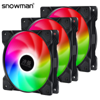 SNOWMAN PWM 4 Pin RGB 120Mm PC Case Fan Quiet 12CM Cooling Fan Silent Computer CPU Cooler Fan SYNC ARGB Fans 12V DC ปรับความเร็ว