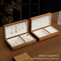 木質首飾盒耳環耳釘項鏈飾品盒復古木盒家用珠寶收納盒大容量分格