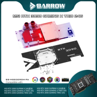 BARROW GPU Active Backplate Block For MSI RTX 3090/3080 GAMING X TRIO,Front Back Plate Memory(VRAM) VGA Cooler 5V BS-MSG3090M-PA