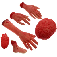 6PCS Haunted House Bloody Body Part Party Decoration Supply Bloody Prop