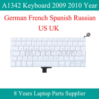 White A1342 Keyboard 2009 2010 Year For Macbook 13.3" Laptop A1342 German French Spanish Russian US UK Keyboard Replacement