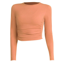 เสื้อกีฬาผู้หญิงของ Lulu Stand Up COLLAR Long Sleeve TShirt YOGA Wear high stretch blouse yc108