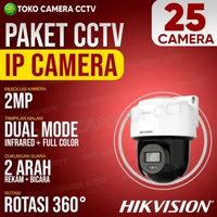 PAKET CCTV IP CAMERA PTZ HIKVISION 2MP 4MP 32 CHANNEL 25 KAMERA TANPA HARDDISK 2MP