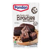 Pondan Brownies 230gr Premiks untuk Brownies Kukus / Panggang - Choco Chips Included