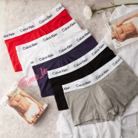 กางเกงใน Calvin Klein กางเกงในผู้ชาย Calvin Klein กางเกงในชายทรงบ็อกเซอร์ กางเกงชั้นใน กางเกงในผู้ชาย Underwear Calvin Klein ผ้านิ่มใส่สบาย L_ดำA