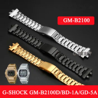 For Casio G-SHOCK 3459 GMW-B5000 GM-B2100D/BD Solid Stainless Steel Watch Strap Small Square Bracelet Accessories Watchband+tool