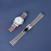 Rolamy 20mm Jubilee Hollow Endband with Oyster Deployment Clasp Stainless Steel Watch Band For Casio MTP1302