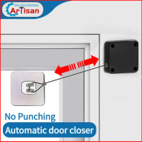 Door Closer Automatic Closing Sliding Latch No Punching Automatic Door Lock for Sliding Mesh Closer Closed for Refrigerator