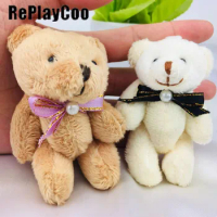 25PCS Mini Teddy Bear Stuffed Plush Toys 8cm Small Bear Stuffed Toys pelucia Pendant Kids Birthday Gift Party DecorDWJ051