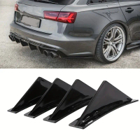 4pcs Car Accessories Rear Bumper Lip Diffuser Shark Fins Aprons Cover Sticker for Civic Sedan 4Dr 20
