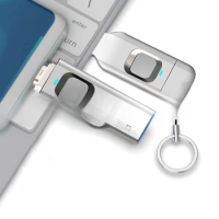 Fingerprint USB Flash Drive Metal OTG Pendrive for USB3.0 Type C for Laptop Phone 128GB 64GB 32GB Lock Thumbdrive Jump USB Disk