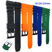 Soft Silicone Rubber Watch Strap Band 18mm 20mm 22mm for SEIKO 5 Diver Diving Tuna Samurai for Rolex Submariner Bracelet Men