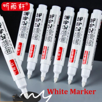 1/4Pcs White Permanent Paint Pen set for Wood Rock Plastic Leather Glass  Stone Metal Canvas