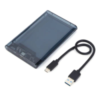 2.5 inch HDD Case SATA To USB3.1 8TB External Hard Drive Case 10 Gbps 8TB SSD Box USB3.0 To Type-C Transparent Hard Disk Box