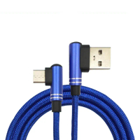 【Xmart】Xmart for SONY PS4 無線遊戲手把/遙控手把 專用90度電競USB充電線-120CM-藍色(2入)