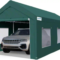 Quictent 12'x20' Carport with Roll-up Ventilated Windows, Heavy Duty Car Port Anti-Snow Car Canopy Carport Canopy Portable Garag
