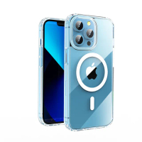 【小玉貼膜】適用iPhone磁吸magsafe無線充電透明防摔亞克力手機殼套(16 15 14 13 12 11 Pro Max Plus)