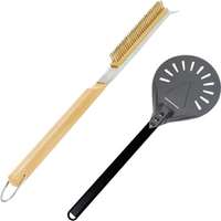Pizza Oven Accessories Kit w/Pizza Oven Brush & Stone Scraper 8 inch Pizza Turning Peel - Tools & Su