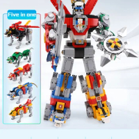 Voltron Deformable Model Toy Bricks Defender of the Universe Building Blocks Christmas Birthday Gift Compatible 21311 5 in 1