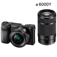 New Sony ILCE-6000 A6000Y A6000 24.3 MP Digital Camera Body &amp; 16-50mm &amp; 55-210mm Lens BLACK