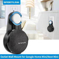 SPORTLINK Holder For Google Home Mini Nest Mini Voice Assistant Outlet Wall Mount Stand Bracket Kitchen Bedroom Bathroom Office