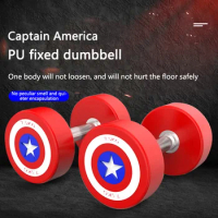 Dumbbell Commercial Personal Training PU Rubberized All-iron Dumbbell Gym Round Head Dumbbell Men's Fitness Fixed Set XB