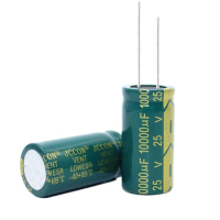2pcs High frequency low resistance aluminum electrolytic capacitor 25v10000UF 10000uf25v volume: 18x35