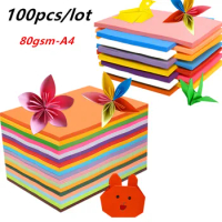 80gsm 100pcs A4 Colorful Kraft Paper DIY Handmade Card Making Craft Paper High Quality Copy Paper Thick Paperboard Cardboard